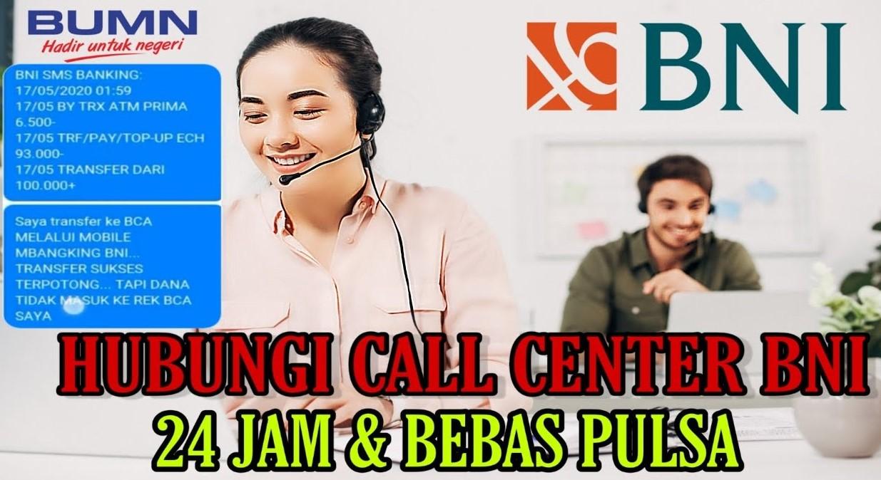call center BNI 24 Jam Bebas pulsa