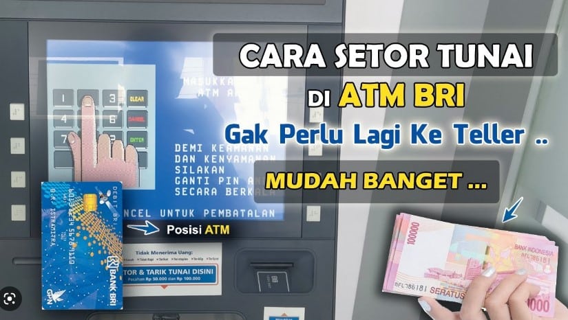 cara setor tunai di atm bri